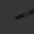 Black Tactical Folding Knife With Sharp Blade And Metal Handle Design